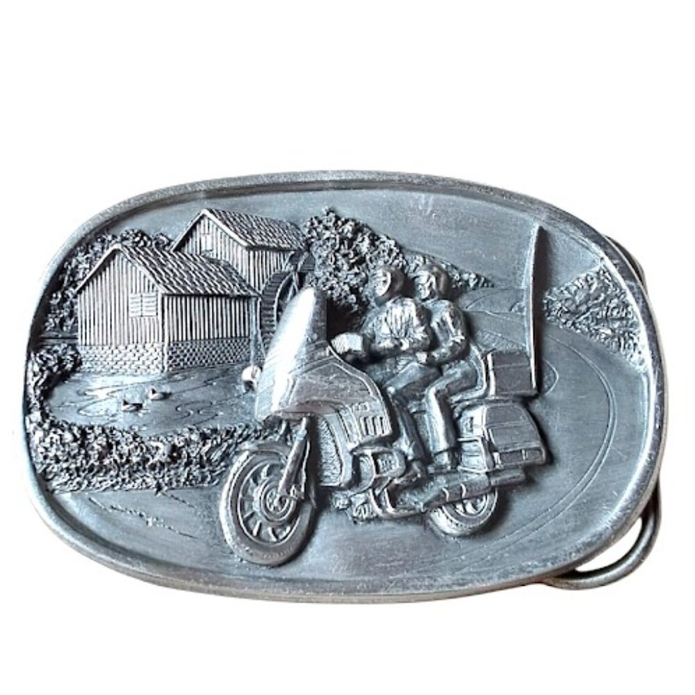 Vintage Motorcycle Touring Belt Buckle, Bergamot Brass, 1984, N149 - Picture 1 of 3